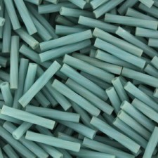 Miyuki twisted bugle beads 2x12mm Matted metallic turquoise TW2012-1251